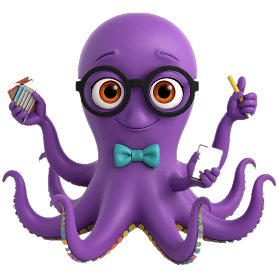 La pieuvre de Komen'Rtard, mascotte de l'application
